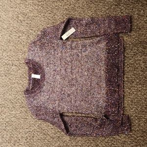 NWT No Boundaries Girl's Feather Yarn Pullover Size M Color Plum/Sparkle
